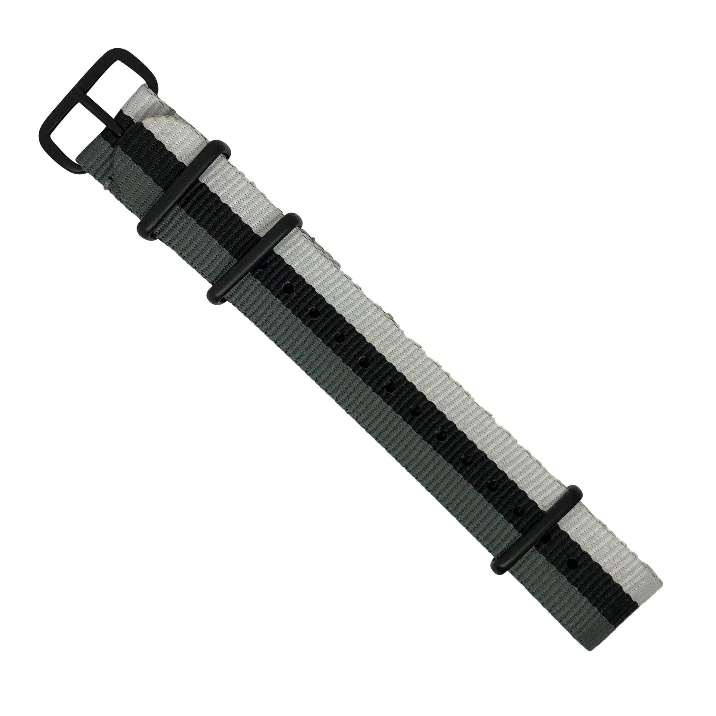 Premium Nato Strap in Grey Black White - Nomad Watch Works MY