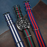 Premium Nato Strap in Black Green Red - Nomad Watch Works MY