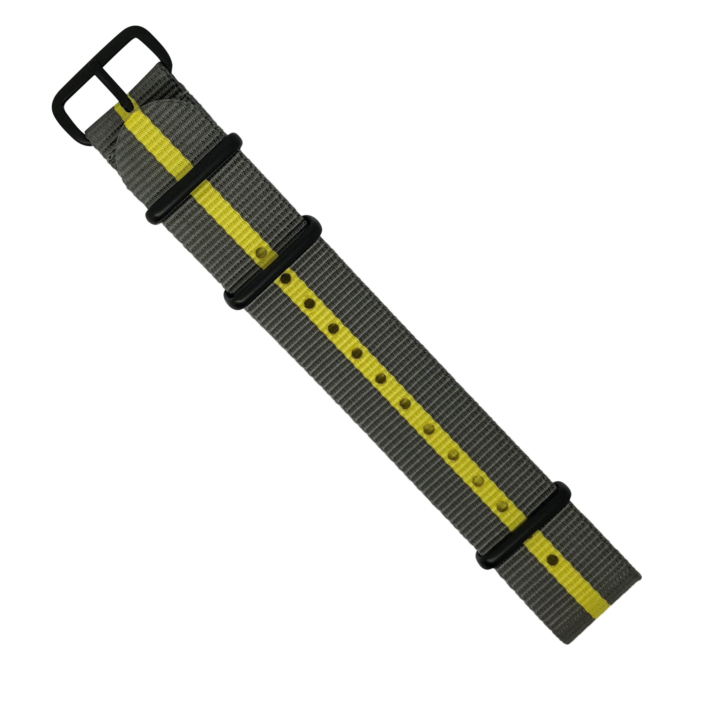 Premium Nato Strap in Grey Yellow - Nomad Watch Works MY