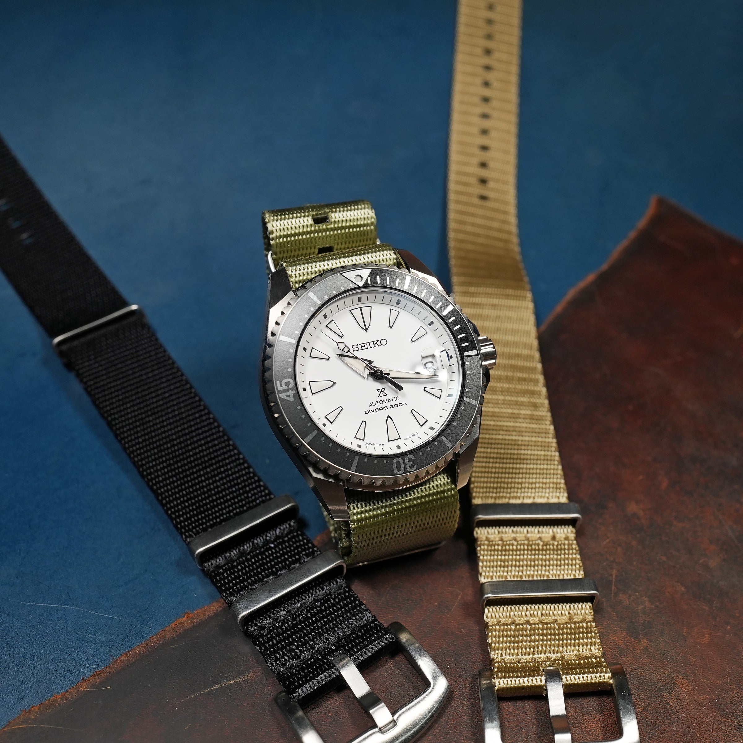 Seat Belt Nato Strap in Olive - Nomad Watch Works MY