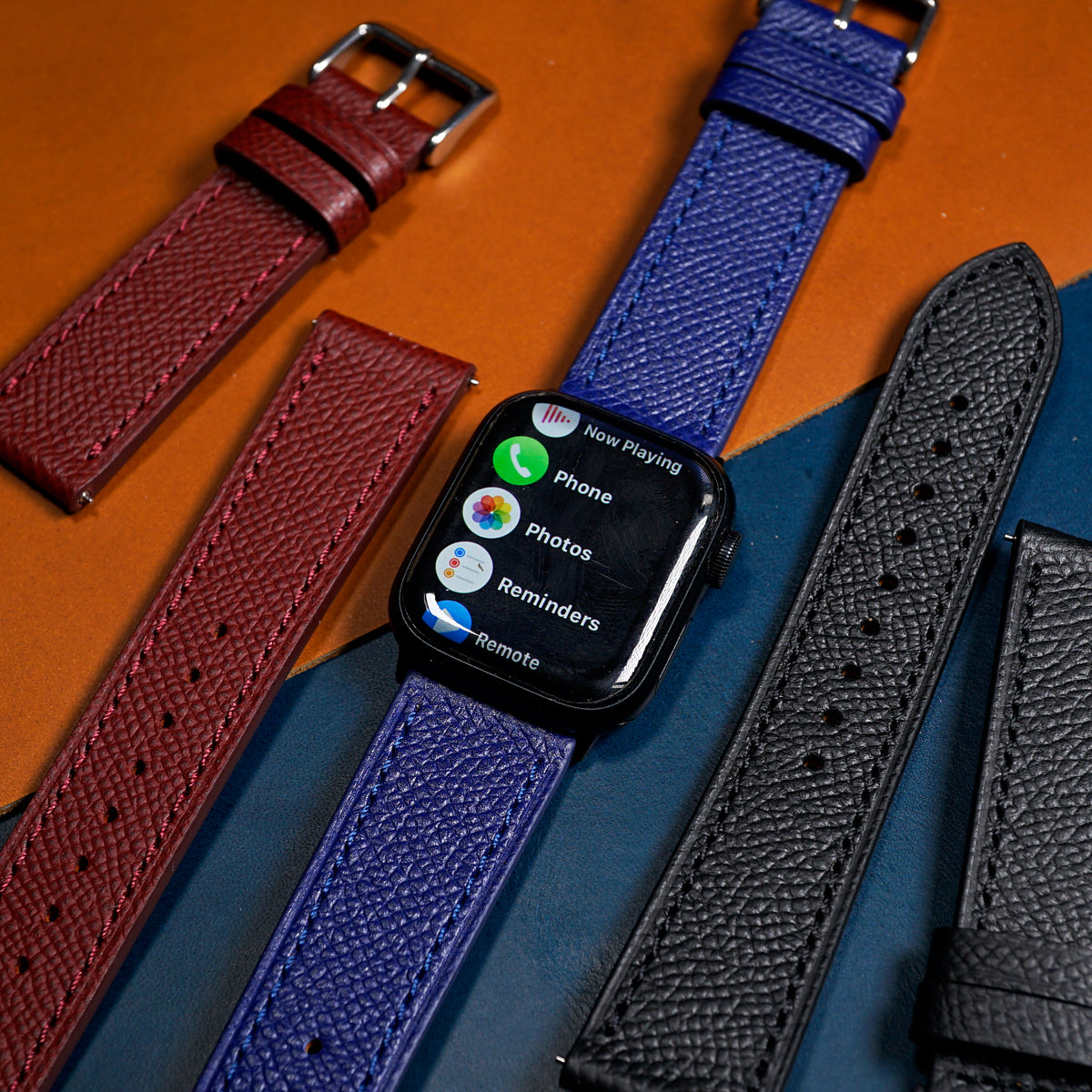 Emery Dress Epsom Leather Strap in Navy (38, 40, 41mm) - Nomad Watch Works MY