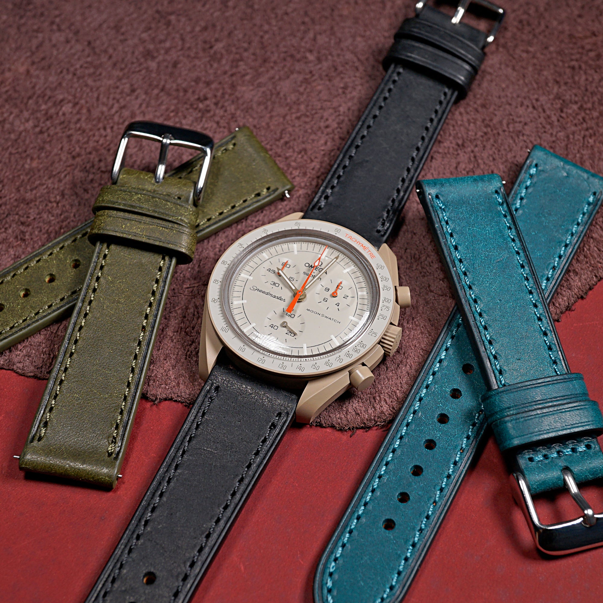 Emery Signature Pueblo Leather Strap in Black (18mm) - Nomad Watch Works MY