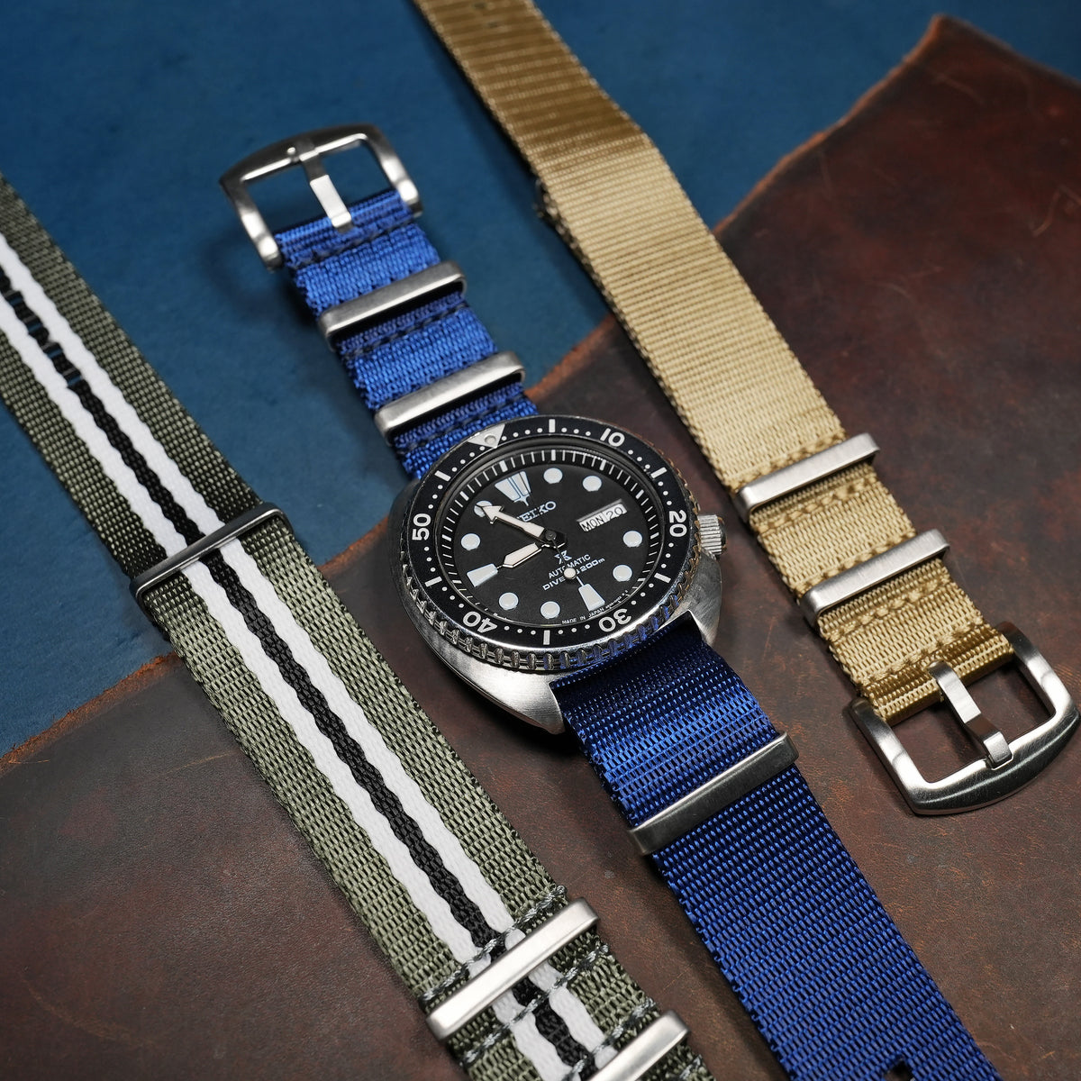 Seat Belt Nato Strap in Navy - Nomad Watch Works MY