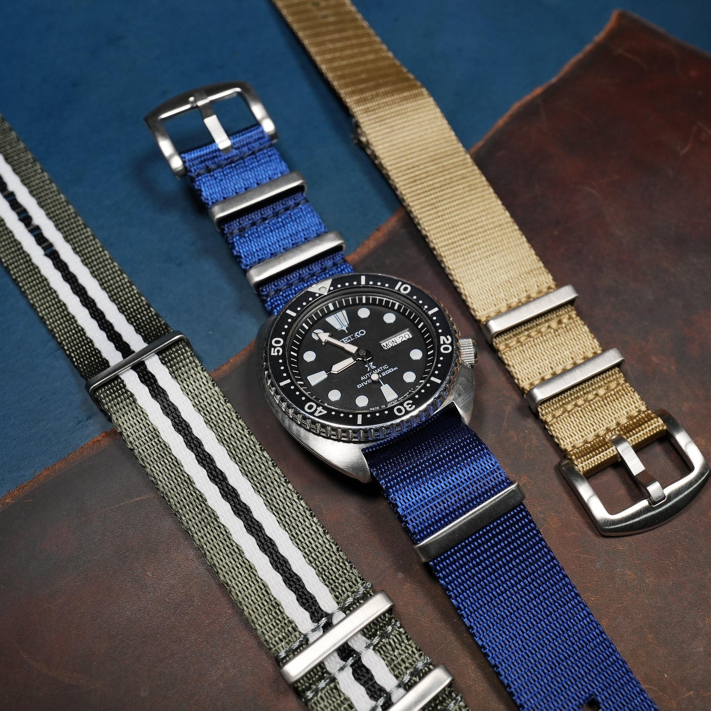 Seat Belt Nato Strap in Navy - Nomad Watch Works MY