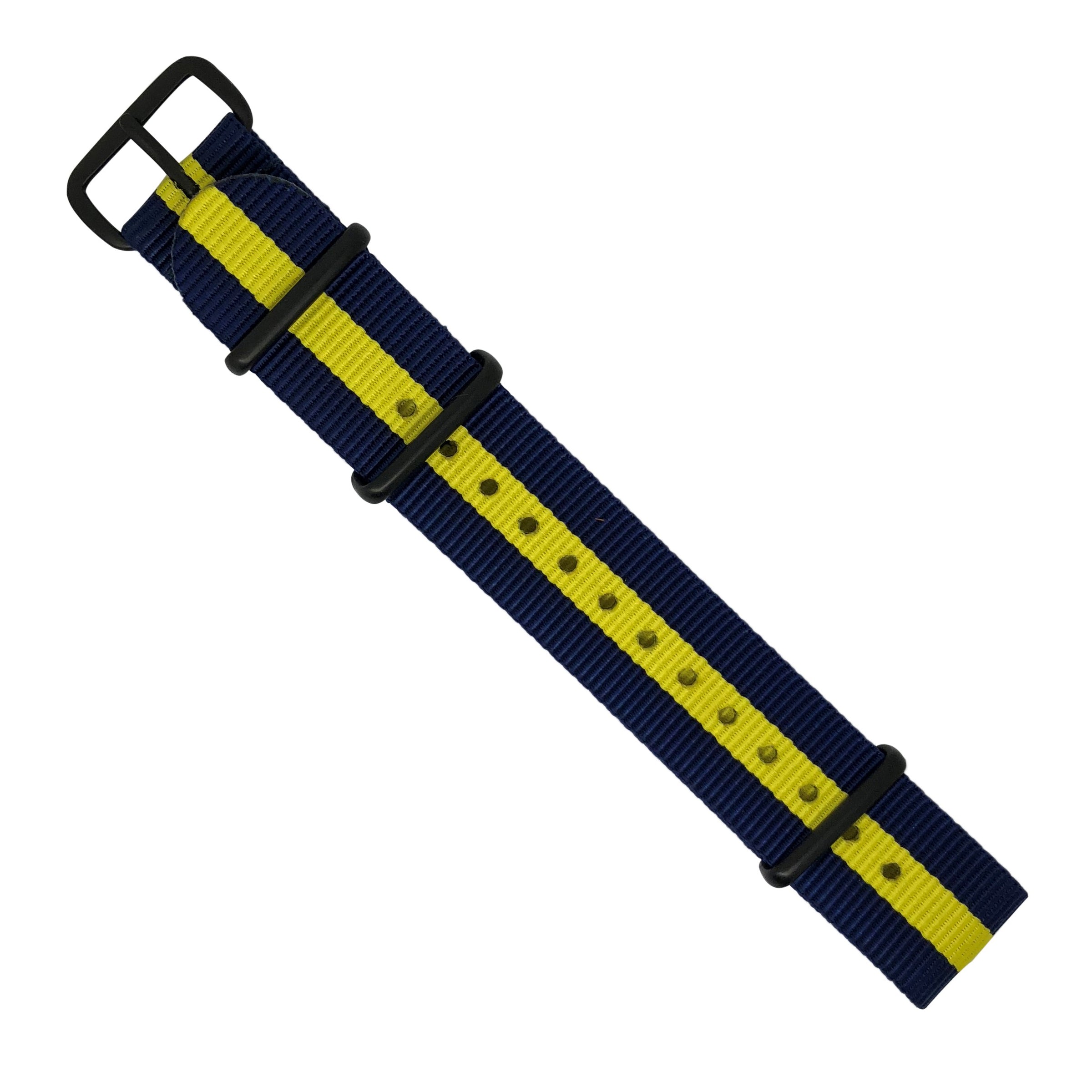 Premium Nato Strap in Navy Yellow - Nomad Watch Works MY