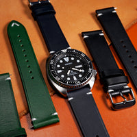 Emery Vintage Buttero Leather Strap in Navy (18mm) - Nomad Watch Works MY