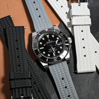 Waffle FKM Rubber Strap in Grey - Nomad Watch Works MY