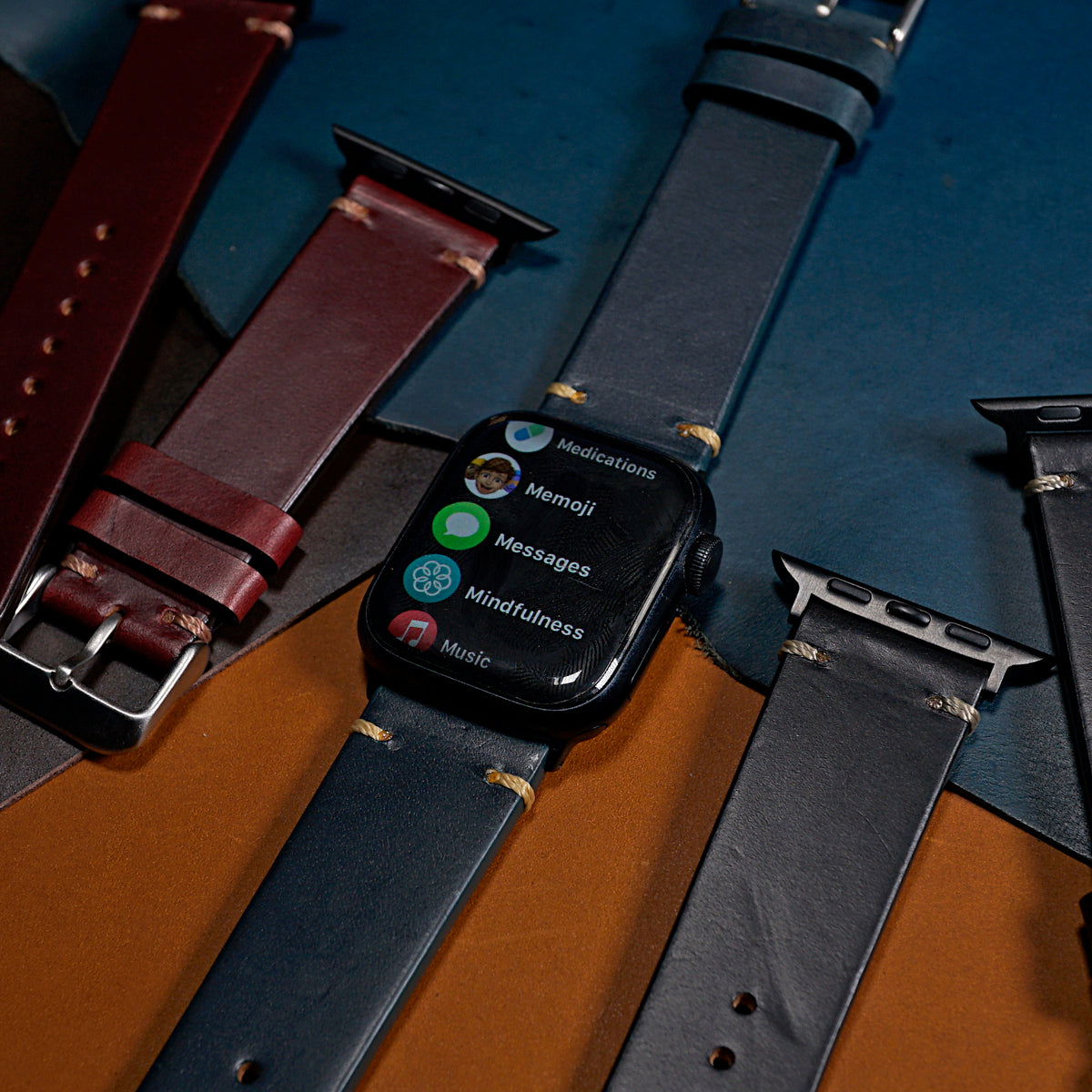 N2W Vintage Horween Leather Strap in Dublin Navy (38, 40, 41mm) - Nomad Watch Works MY