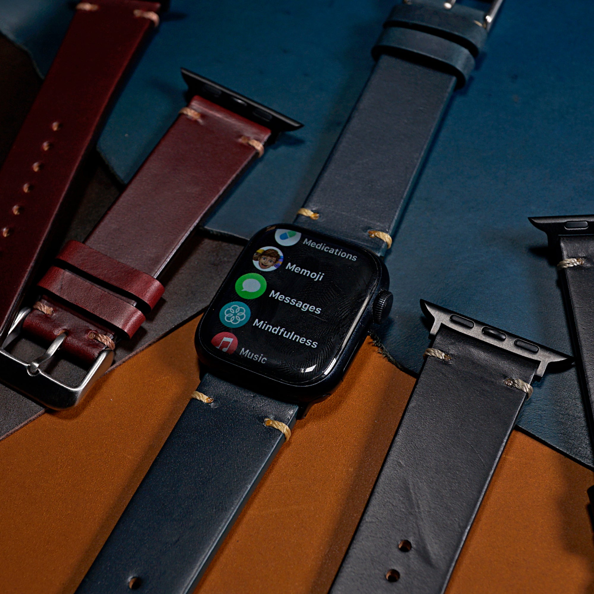 N2W Vintage Horween Leather Strap in Dublin Navy (38, 40, 41mm) - Nomad Watch Works MY