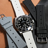 Waffle FKM Rubber Strap in White - Nomad Watch Works MY