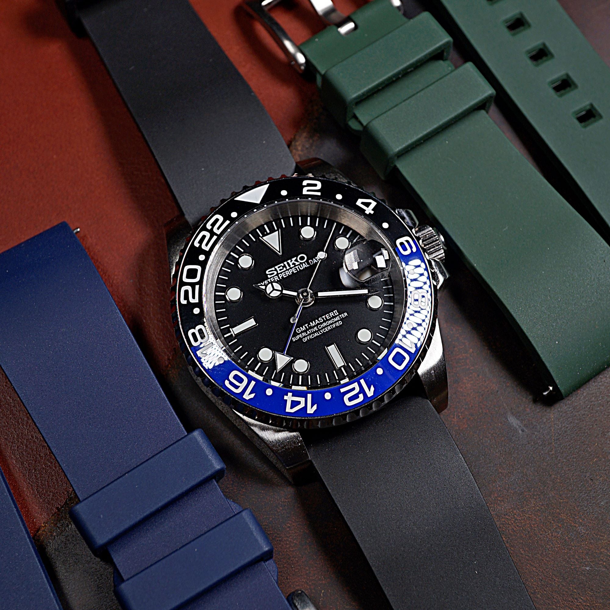 FKM Rubber Strap in Black - Nomad Watch Works MY