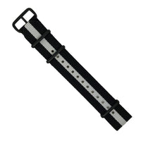 Premium Nato Strap in Black White - Nomad Watch Works MY