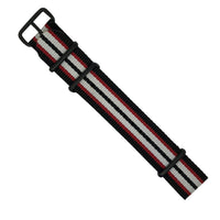 Premium Nato Strap in Black Red White - Nomad Watch Works MY