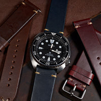 Vintage Horween Leather Strap in Chromexcel® Navy - Nomad Watch Works MY