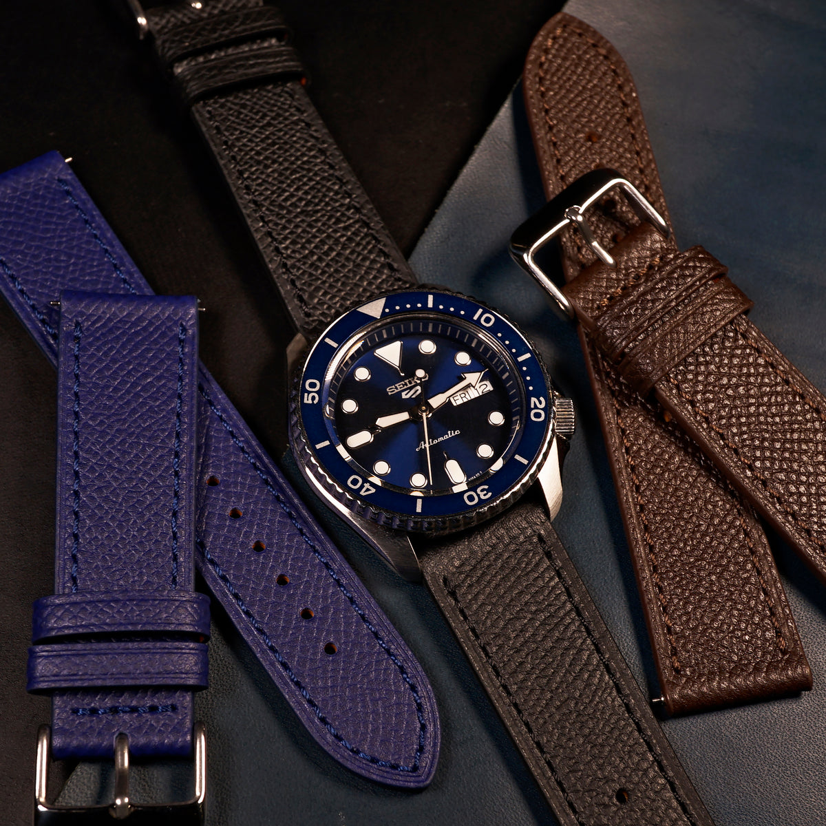 Dress Epsom Leather Strap in Black - Nomad Watch Works MY