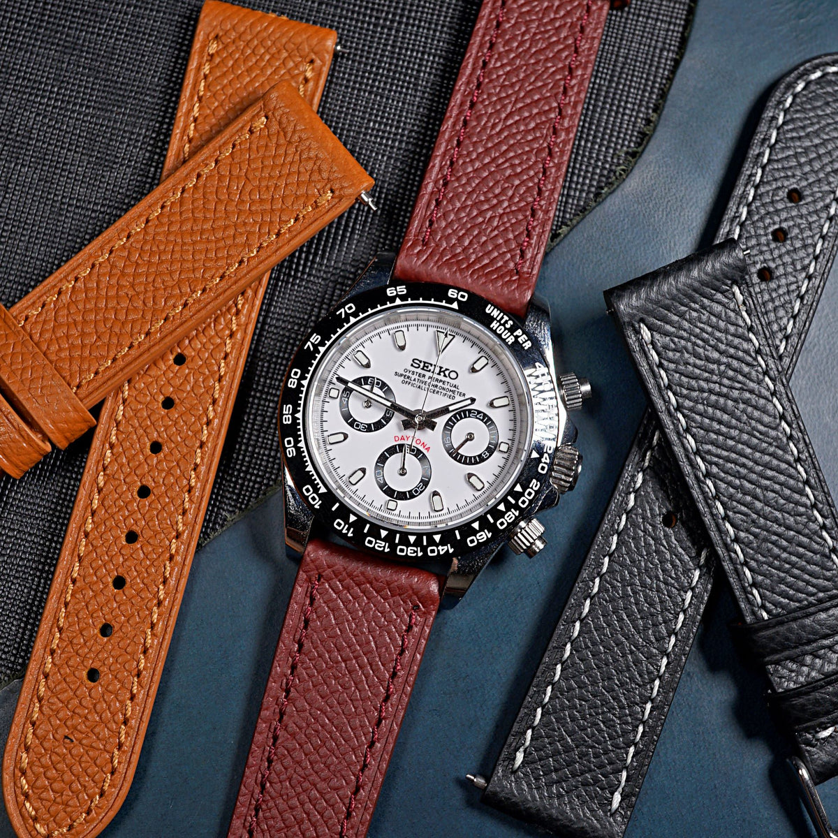 Dress Epsom Leather Strap in Burgundy - Nomad Watch Works MY