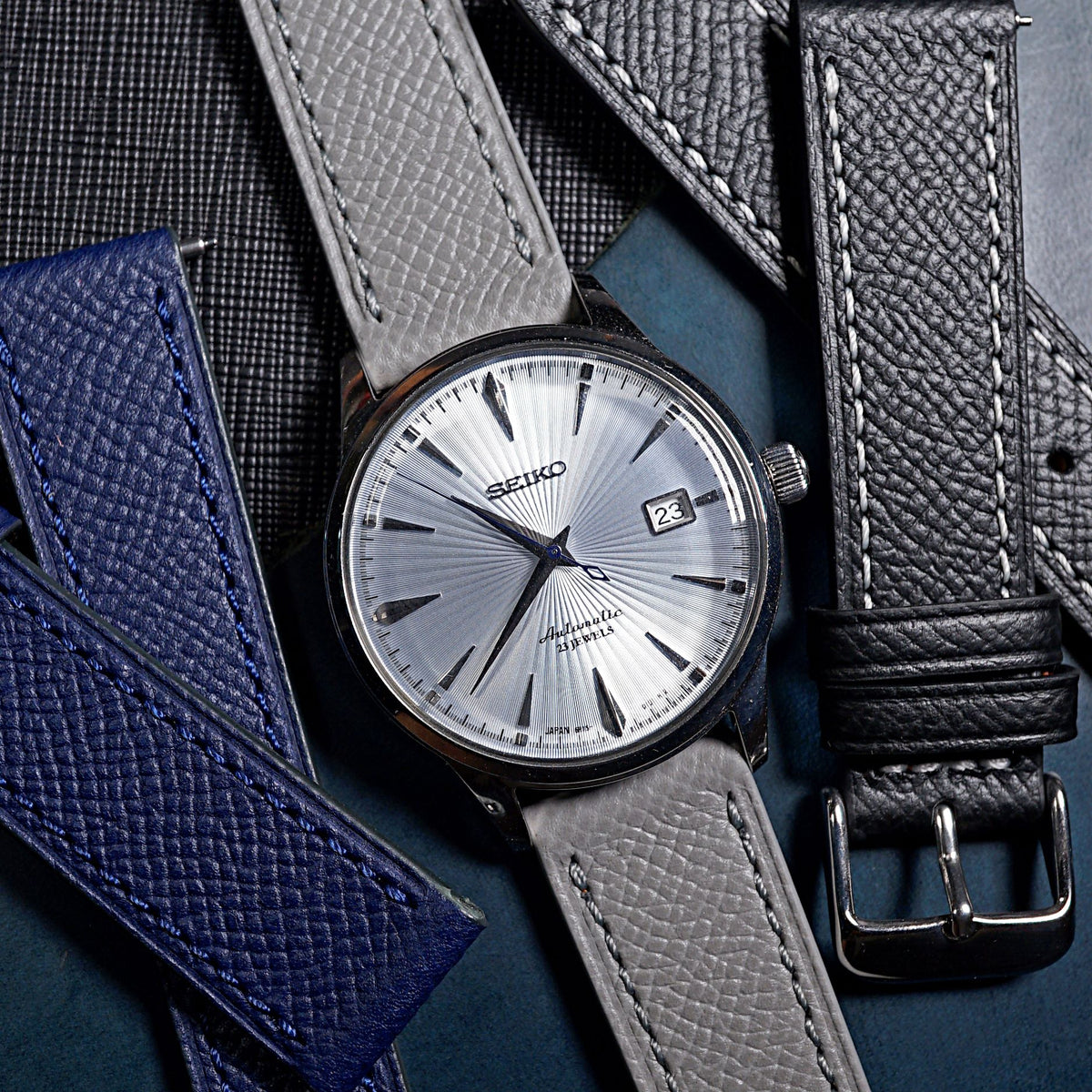 Dress Epsom Leather Strap in Grey - Nomad Watch Works MY