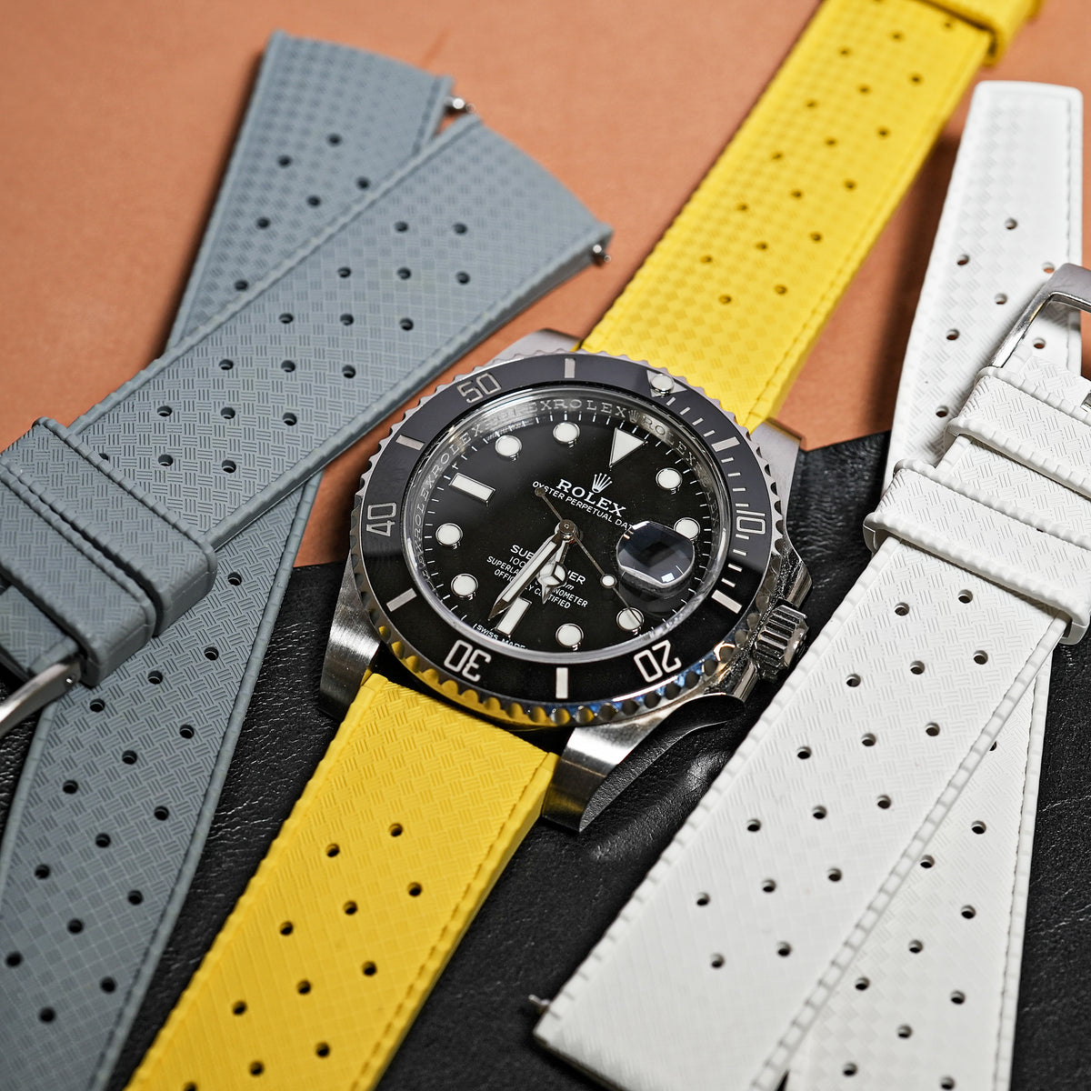 Tropic FKM Rubber Strap in Yellow - Nomad Watch Works MY