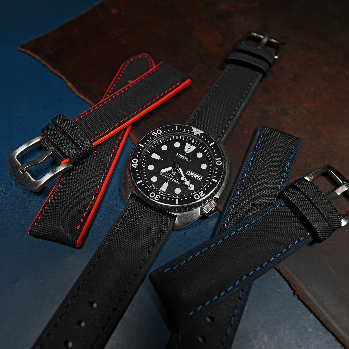 Performax N1 Hybrid Strap in Black with Black Stitching - Nomad Watch Works MY