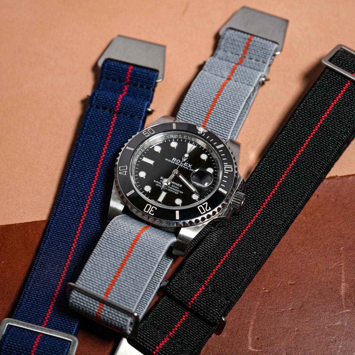 Marine Nationale Strap in Grey Orange - Nomad Watch Works MY