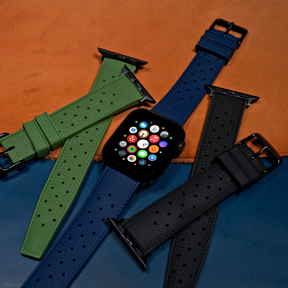 Tropic FKM Rubber Strap in Navy (Apple Watch) - Nomad Watch Works MY
