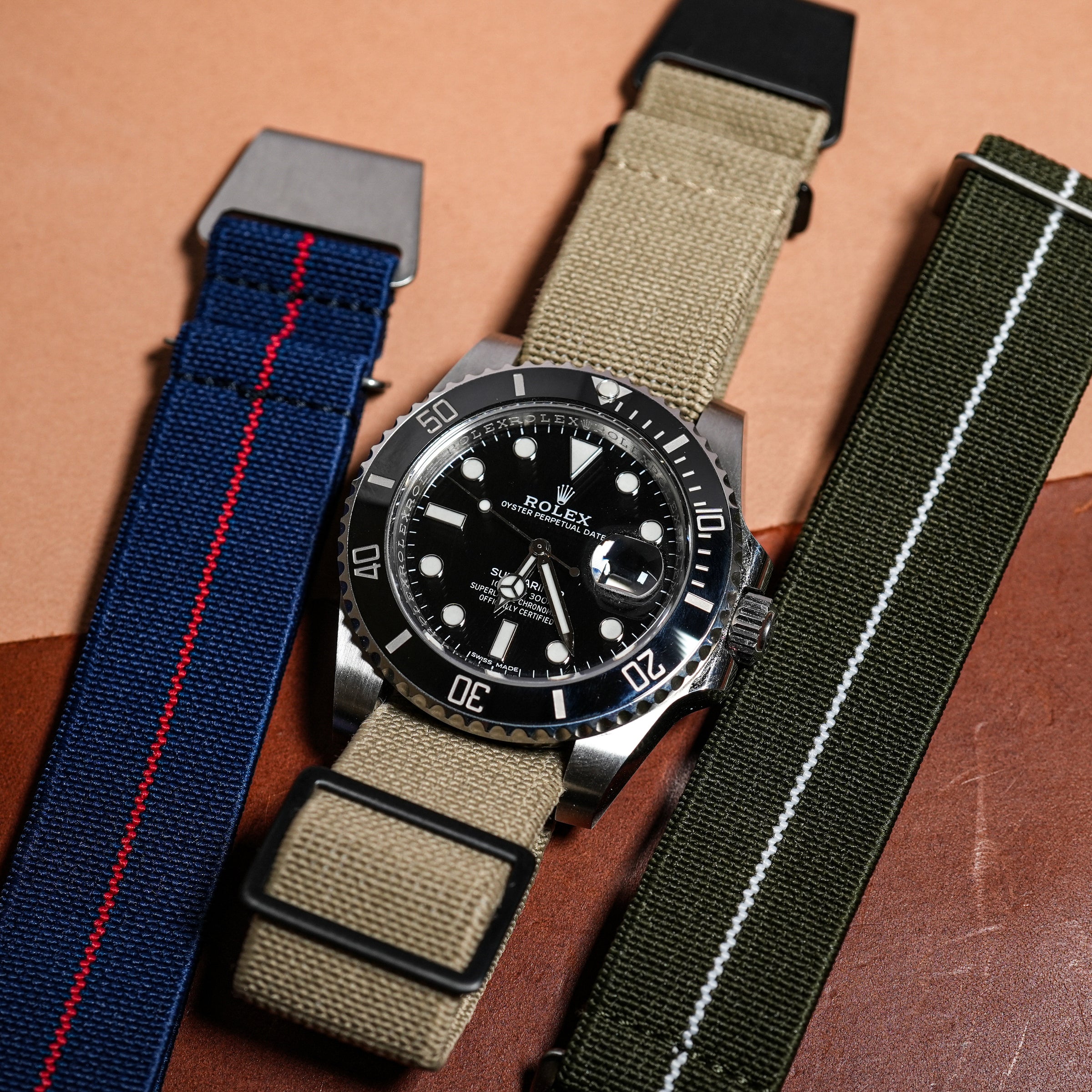 Marine Nationale Strap in Khaki - Nomad Watch Works MY