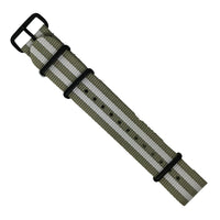 Premium Nato Strap in Grey White Small Stripes - Nomad Watch Works MY