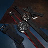 Performax N1 Hybrid Strap in Black with Red Stitching - Nomad Watch Works MY