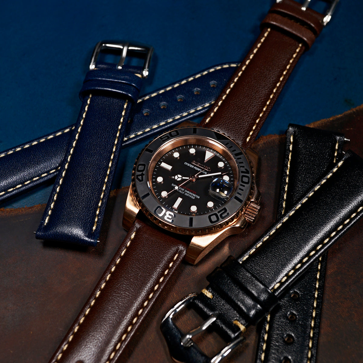 Quick Release Classic Leather Strap in Brown - Nomad Watch Works MY