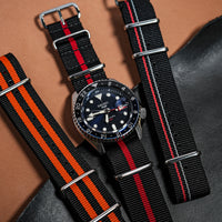 Premium Nato Strap in Black Center Red - Nomad Watch Works MY