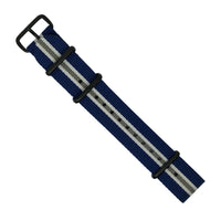 Premium Nato Strap in Navy White Grey (Crest) - Nomad Watch Works MY