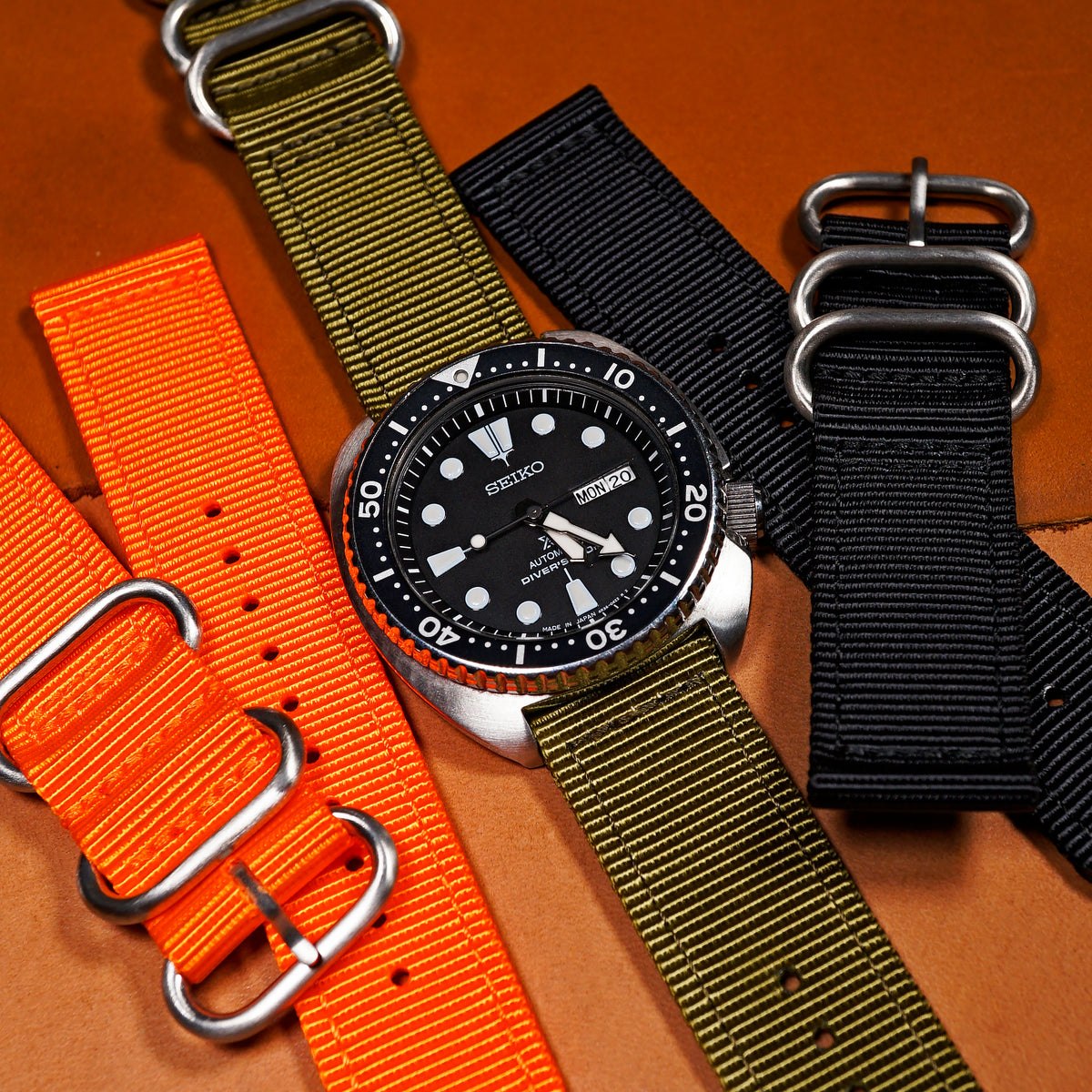 Two Piece Heavy Duty Zulu Strap in Olive - Nomad Watch Works MY