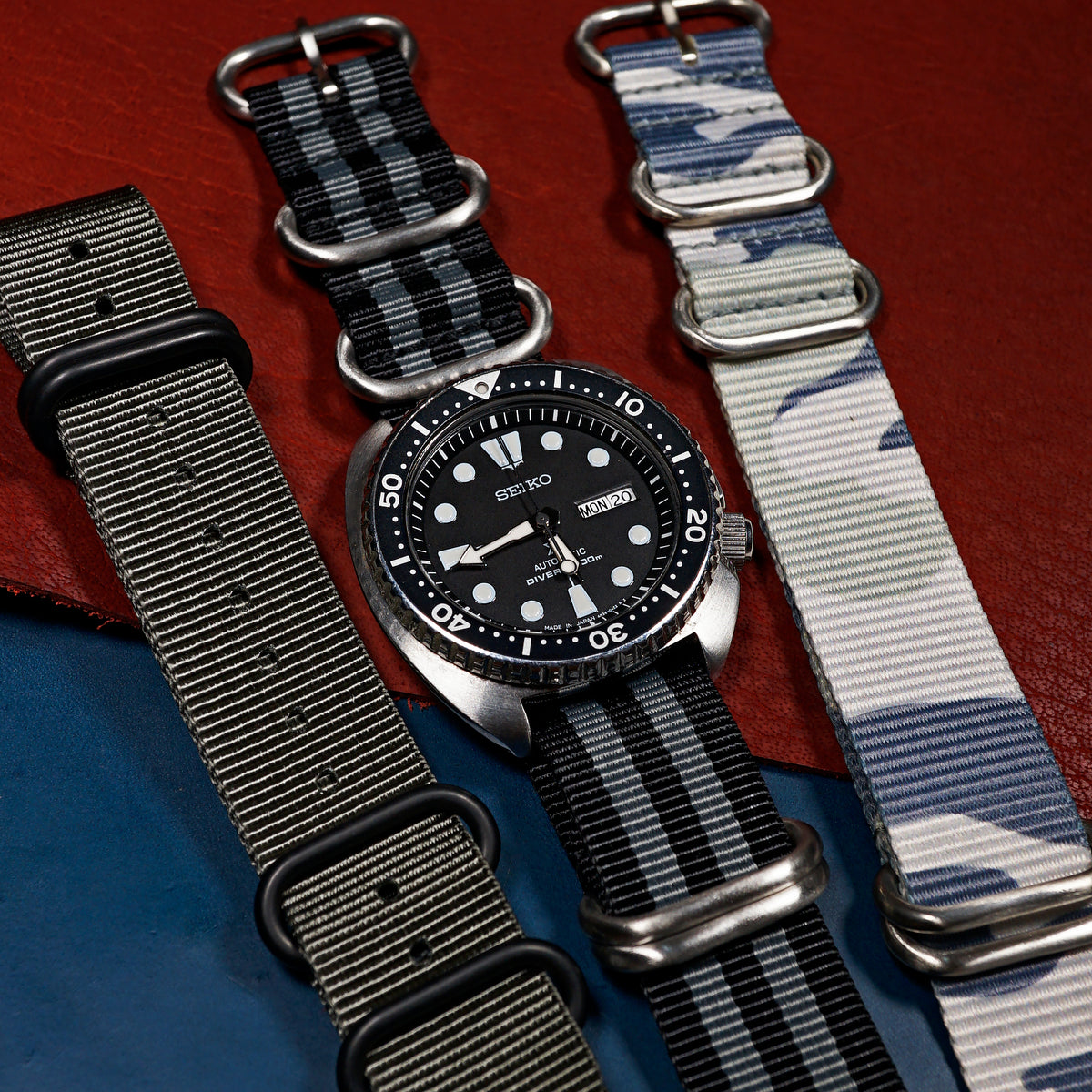 Heavy Duty Zulu Strap in Black Grey (James Bond) - Nomad Watch Works MY