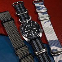 Heavy Duty Zulu Strap in Black Grey (James Bond) - Nomad Watch Works MY