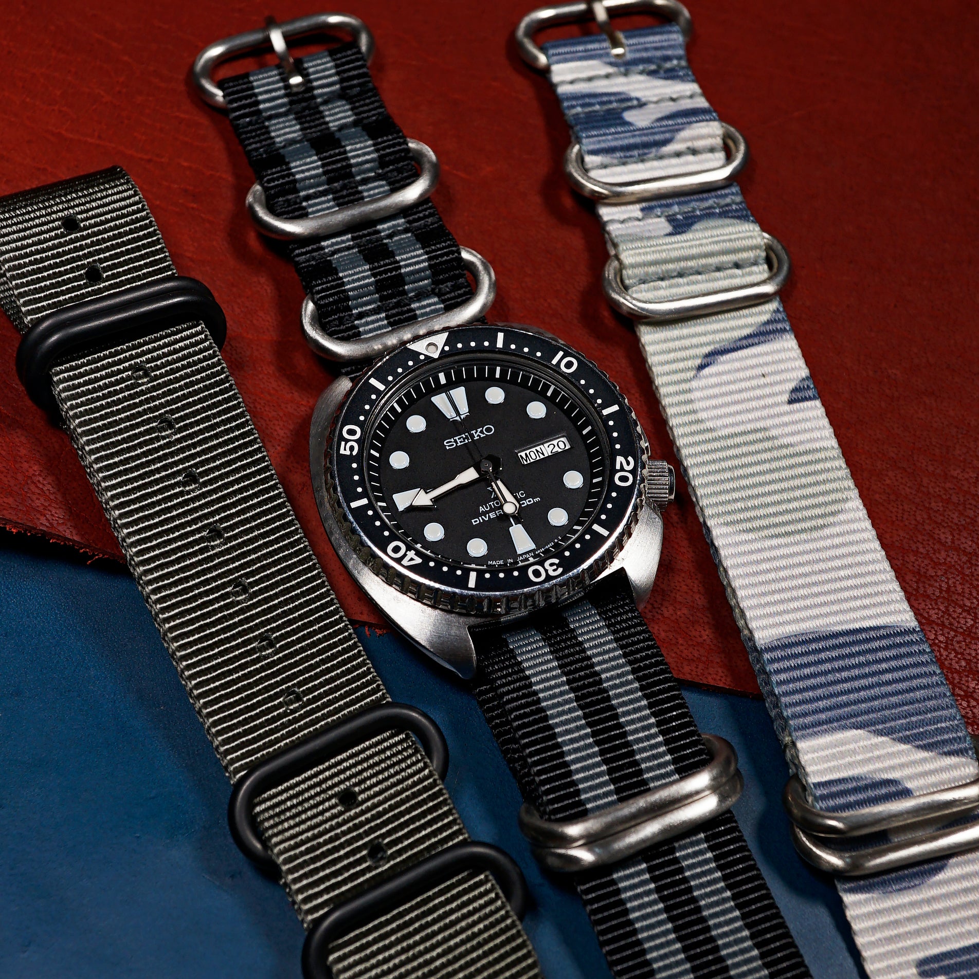 Heavy Duty Zulu Strap in Black Grey (James Bond) - Nomad Watch Works MY