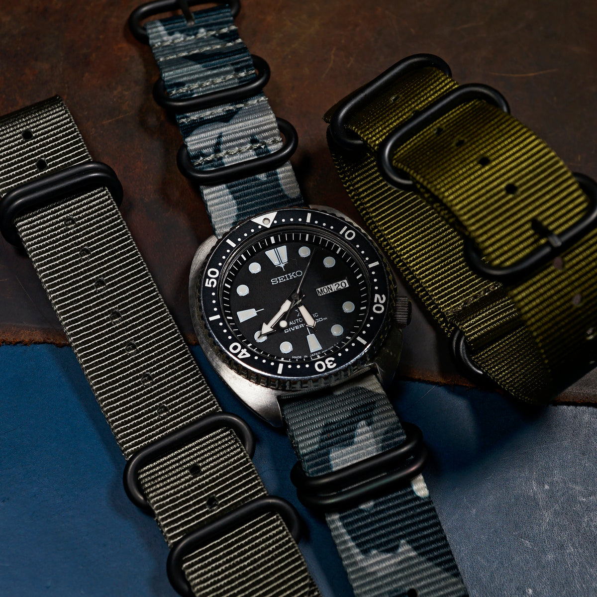 Heavy Duty Zulu Strap in Black Camo - Nomad Watch Works MY