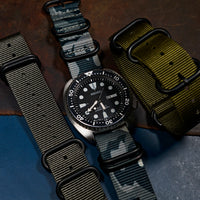 Heavy Duty Zulu Strap in Black Camo - Nomad Watch Works MY