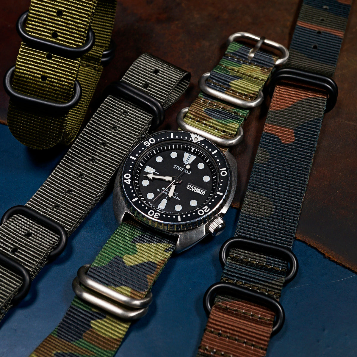Heavy Duty Zulu Strap in Green Camo - Nomad Watch Works MY