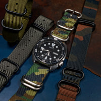 Heavy Duty Zulu Strap in Green Camo - Nomad Watch Works MY