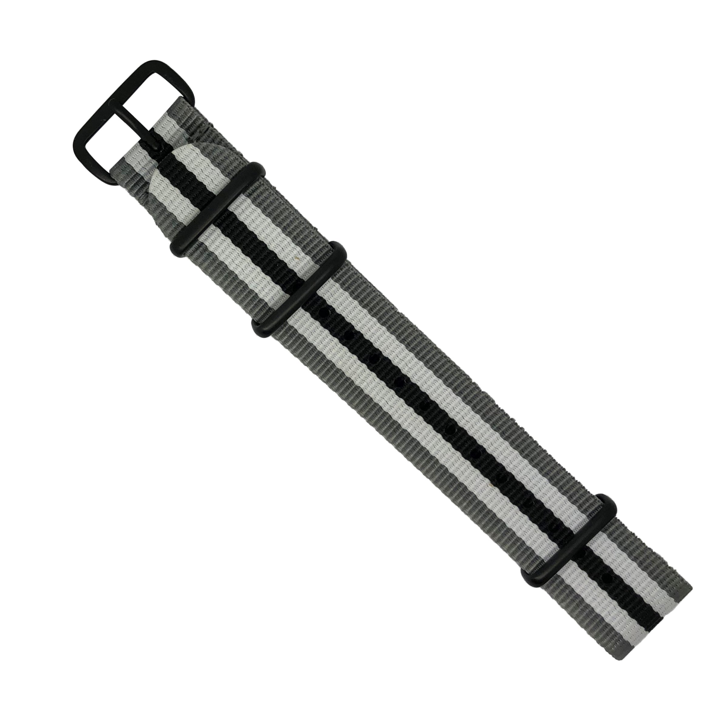 Premium Nato Strap in Regimental Black - Nomad Watch Works MY