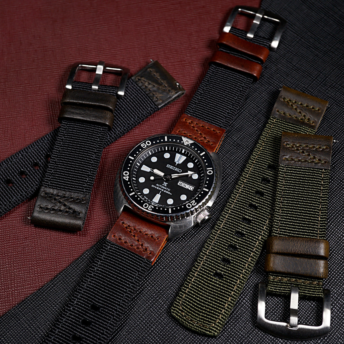 Field Canvas Watch Strap in Black Amber (18mm) - Nomad Watch Works MY