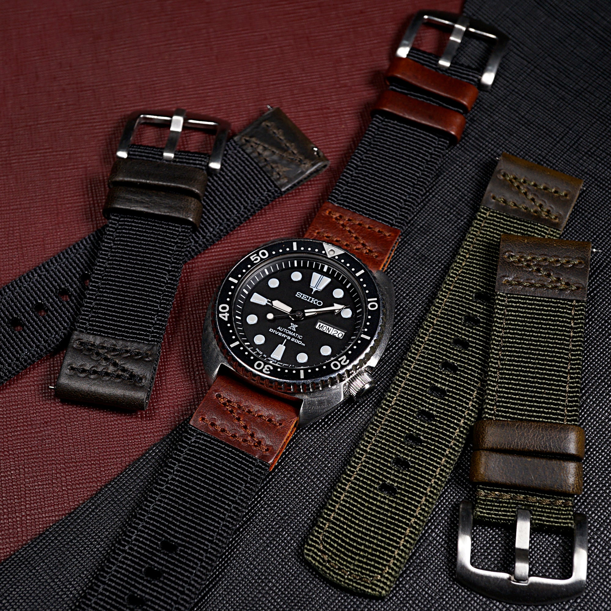 Field Canvas Watch Strap in Black Amber (18mm) - Nomad Watch Works MY