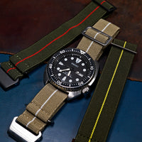 Marine Nationale Strap in Khaki White - Nomad Watch Works MY