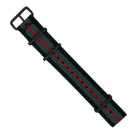 Premium Nato Strap in Black Green Red - Nomad Watch Works MY