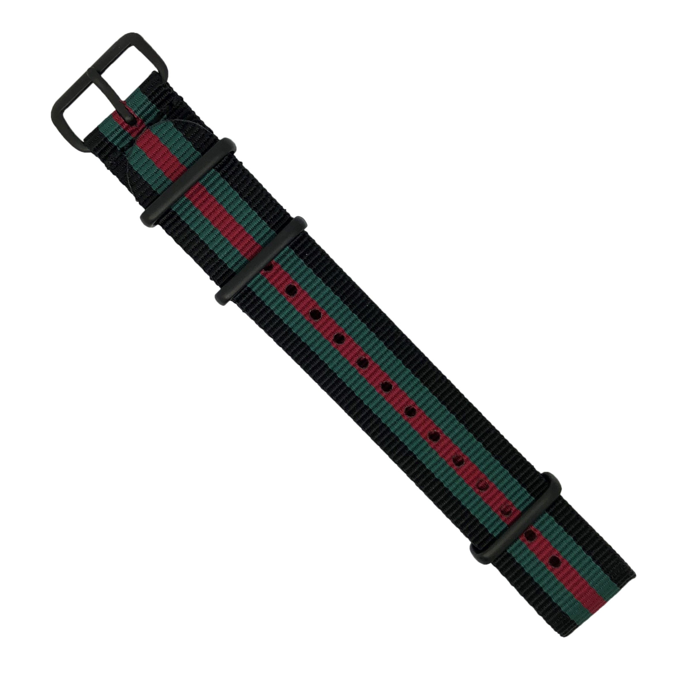 Premium Nato Strap in Black Green Red - Nomad Watch Works MY