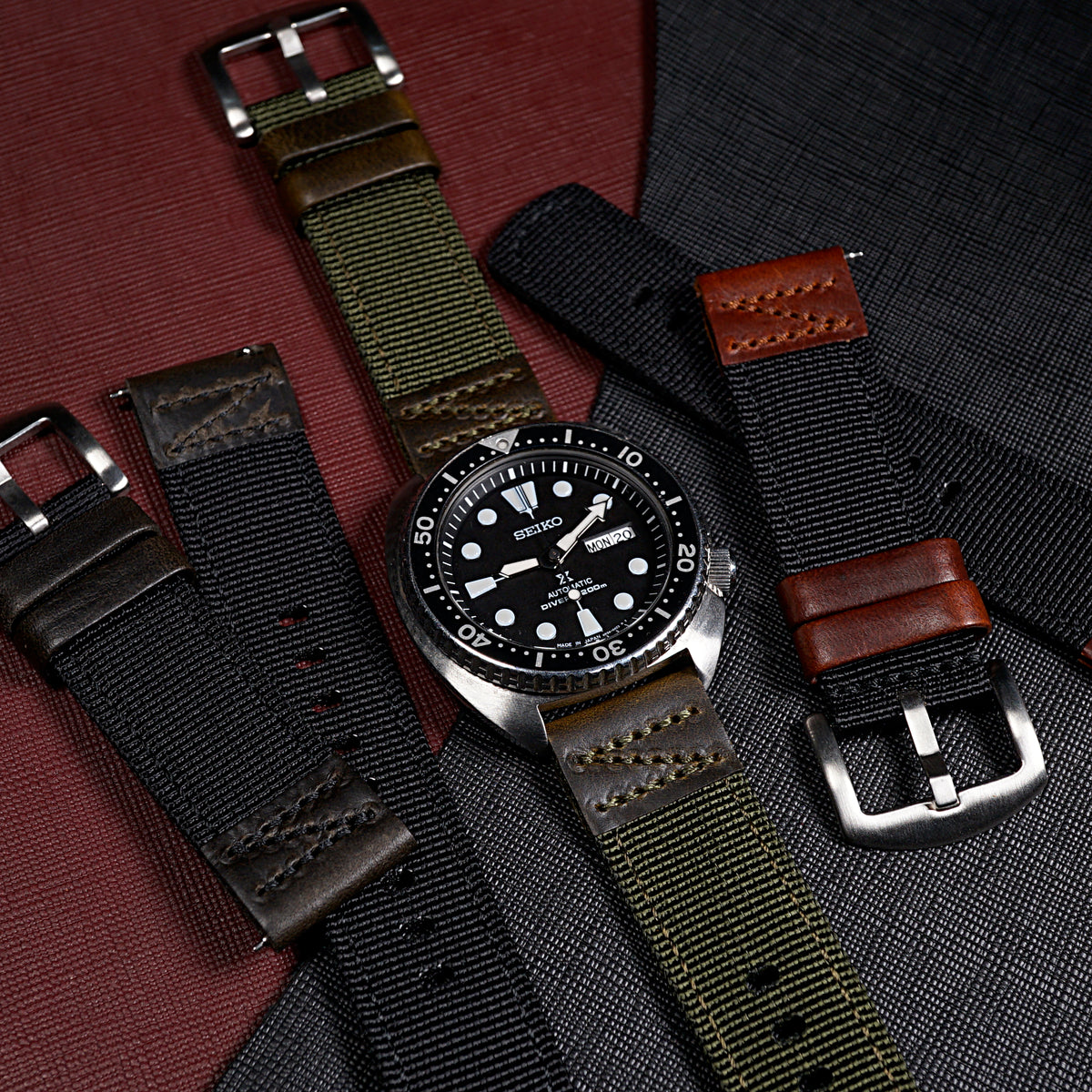 Field Canvas Watch Strap in Olive Brown (18mm) - Nomad Watch Works MY