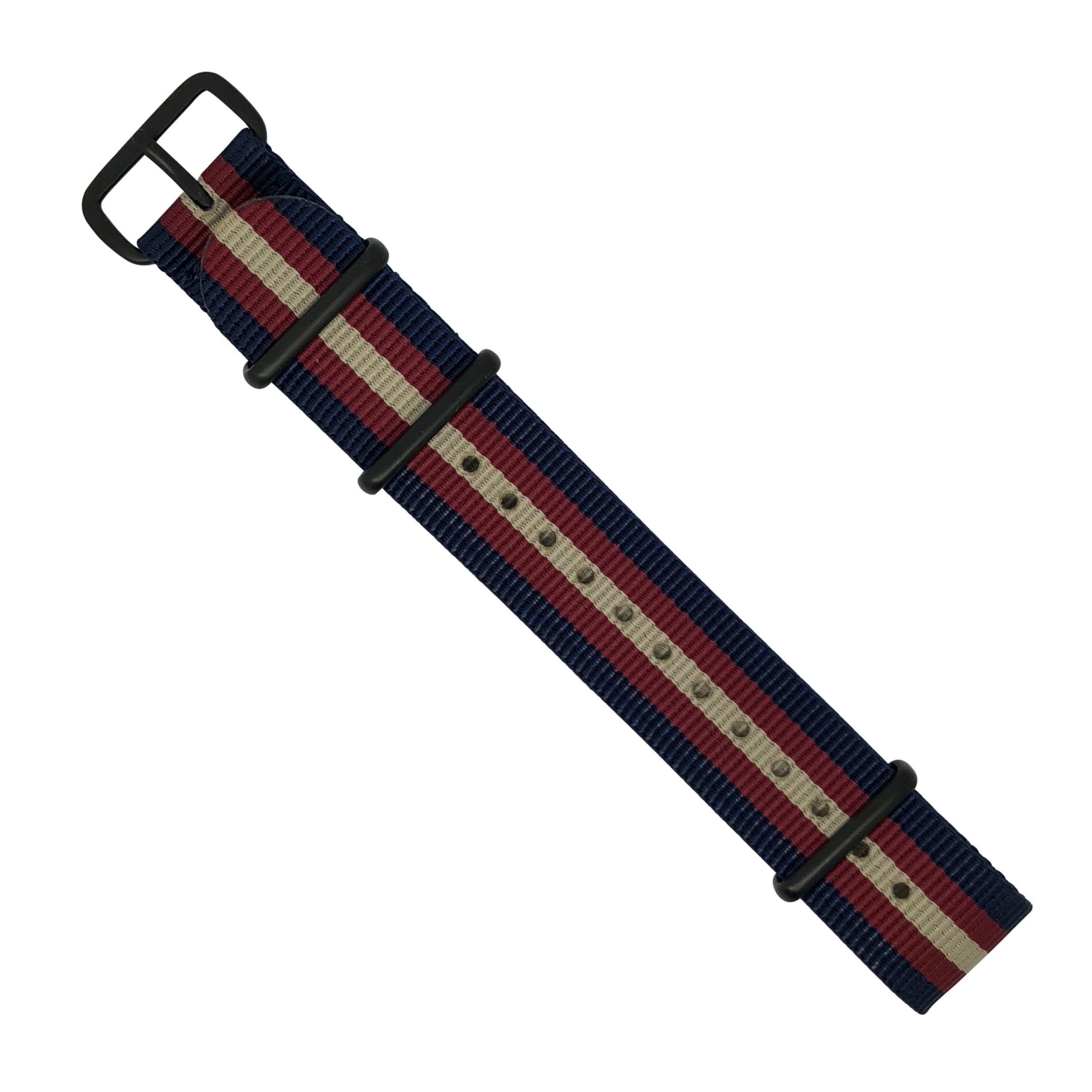 Premium Nato Strap in Navy Red Cream - Nomad Watch Works MY