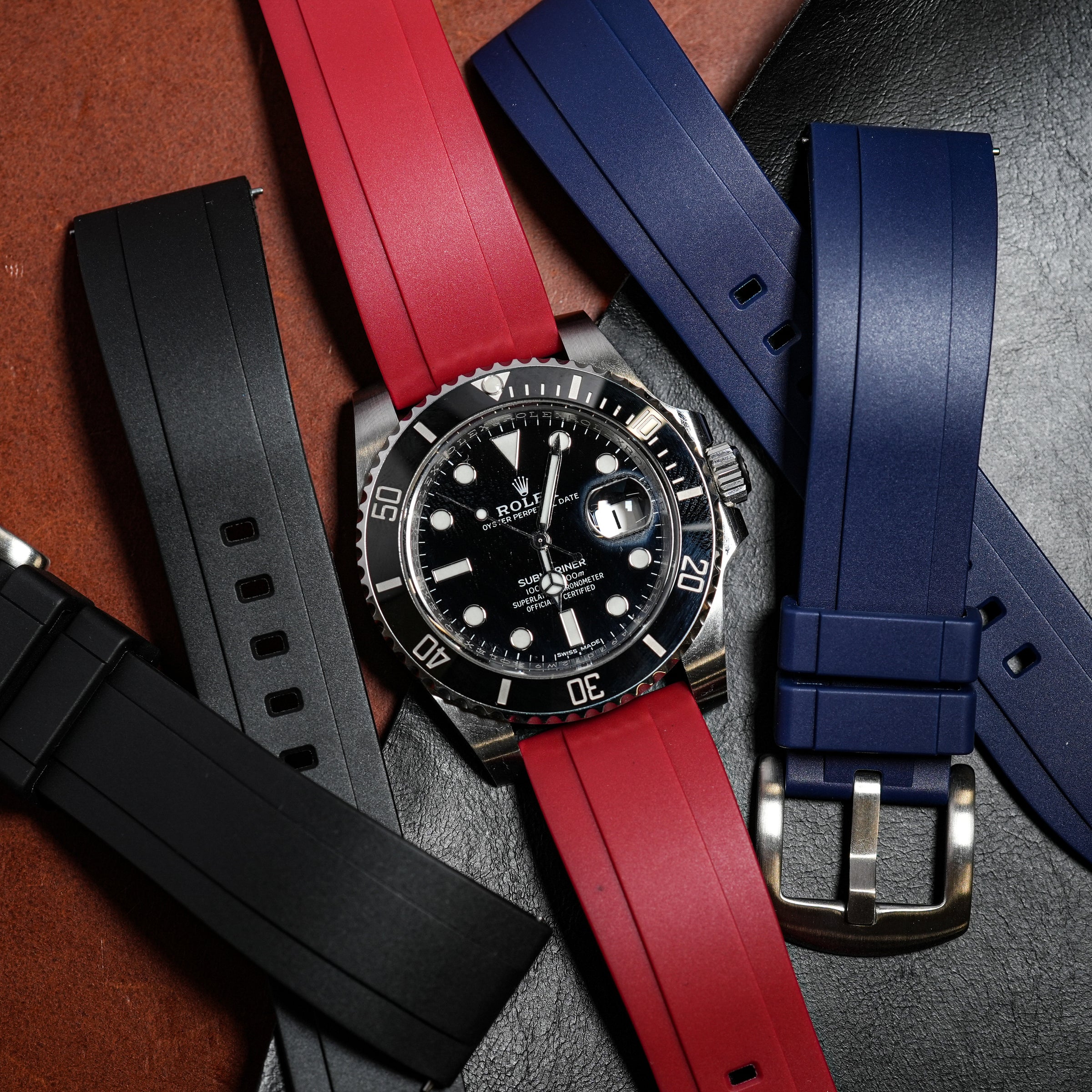 Flex Rubber Strap in Red - Nomad Watch Works MY