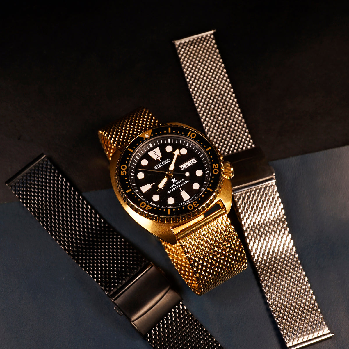 Premium Milanese Mesh Watch Strap in Yellow Gold - Nomad Watch Works MY