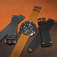 Premium Vintage Calf Leather Watch Strap in Tan - Nomad Watch Works MY
